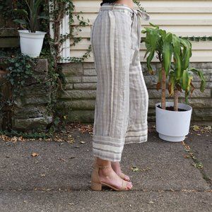 Grey striped loose fitting pants